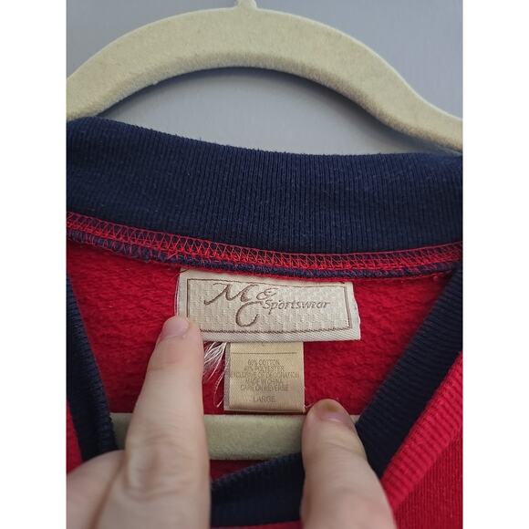 M&C Sportswear Red Dancer Prancer Vixen Reindeer Sweatshirt Womans Size Large - Picture 4 of 5